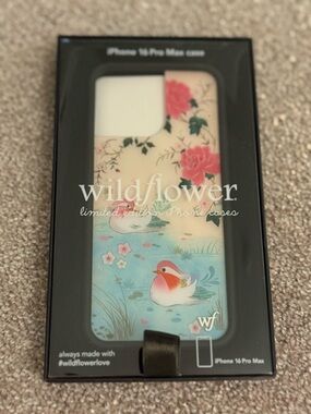 Brand New Wildflower iPhone 16 pro max floral birdy case